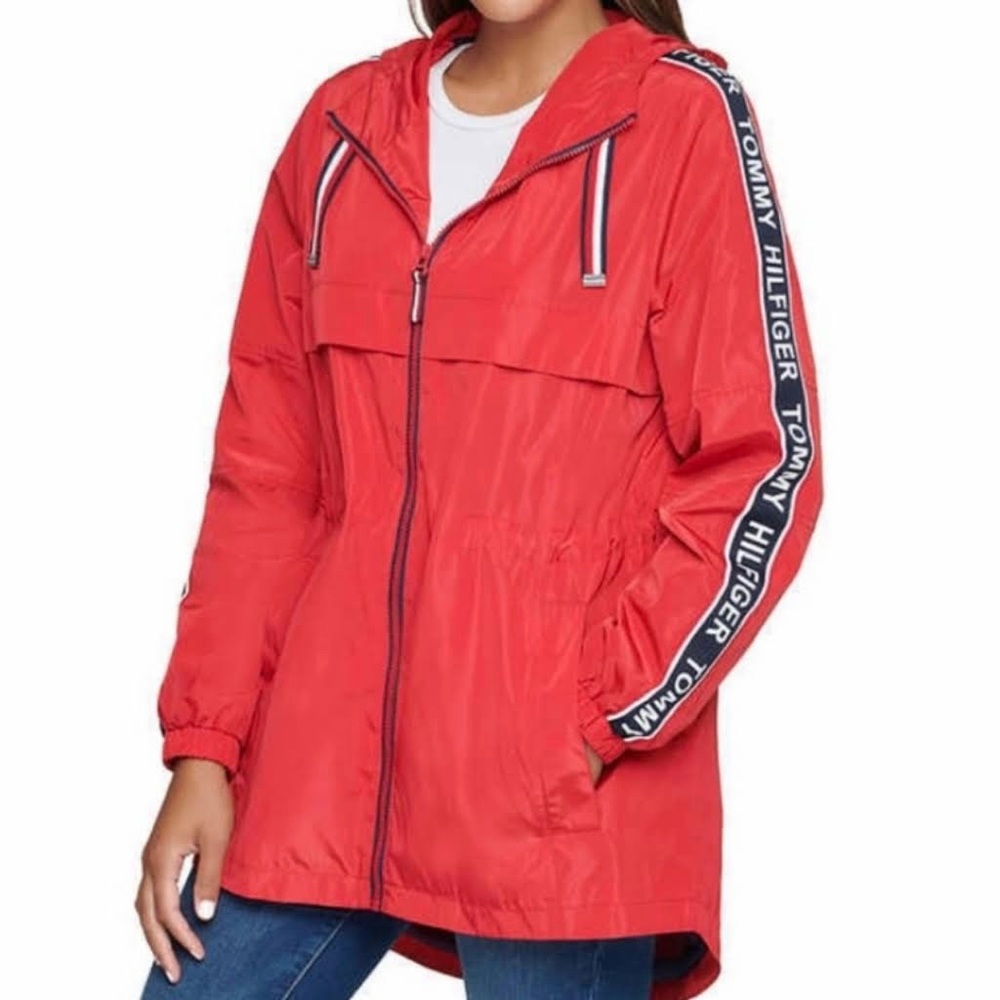 New Tommy Hilfiger Long Windbreaker Rain Coat